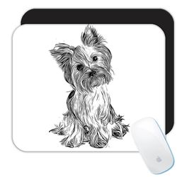 Xpgifts Gave Mousepad: Yorkshire Sillhouette Hund