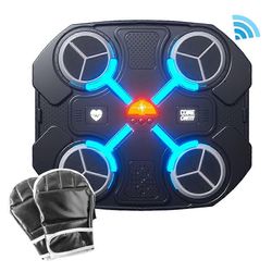 2024 Lasten musiikkinyrkkeilykone käsineillä, Bluetooth Smart Boxing Training Wall Target -nyrkkeilytyynyt lasten syntymäpäivän joululahjaksi Musta