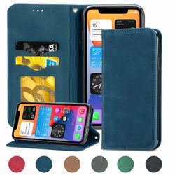 Gangxun Sag Til Iphone Xr Magnetisk Lukning Læder Tegnebog Cover Housse Etui Shockproof - Blå