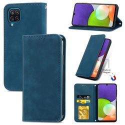 Gangxun Sag Til Samsung Galaxy A22 4g Magnetisk lukning Læder Tegnebog Cover Housse Etui Shockproof - Blå