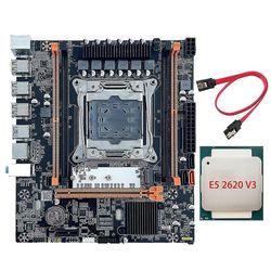 X99 Mboard med E5 2620 V3 CPU+SATA-kabel B85 A2011-3 4x DDR4 Reg ECC Memory M.2 PCIe Sata3.