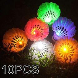 10kpl Led 7 väriä Valoisat sulkapallopallot Gradient Shuttlecock Lighting Balls 10 kpl