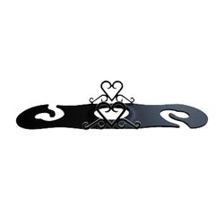 Village Wrought Iron Vin- og glasholder - dekorativ og funktionel, rummer 2 glas, perfekt gave, 9 3/4" L x 1 1/2" H Sort