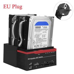 Unbrand Ulkoinen Triple Sata Ide Hdd -telakointiasema 2.5''/3.5'''kiintolevykortinlukija Monivärinen EU