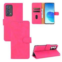 Etui til Oppo Reno 6 Pro Plus 5g Cover Premium Læder Med Kortholder Flip Folio Magnetisk Etui Coque - Sort Pink