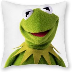 Kerota Kermit The Frog Cushion Pillow - Pop Art - Lerret Putevar Single - Uten fyllepute - 45x45cm (Cover only) -s822