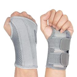 Karpaalitunnelin rannetuki, hengittävä rannelastatuki yötuki säädettävät hihnat jännetulehdukseen niveltulehdus-rx Harmaa Left hand L