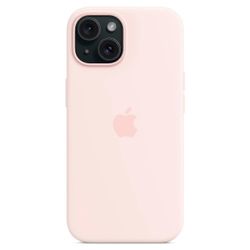 IPhone 15 -kotelolle, joka on yhteensopiva MagSafe-naarmuuntumattoman silikonisen puhelimen kannen kanssa - punainen Vaaleanpunainen