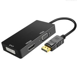 Coosilo Vis Port Dp til Hdmi Vga Dvi-mellemstik til Microsoft Surface Mac Pro 3 2 1 sort