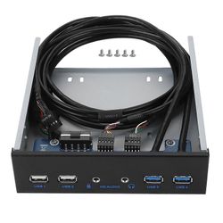 USB 3.0 + USB 2.0 19PIN HD Audio -laajennuksen etupaneeli