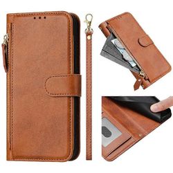 Foxdock Kääntökotelo OPPO A60 5G -kortinpidikkeelle vetoketju PU-nahka magneettinen Ruskea