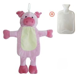 Talvi kuumavesipullo Muhkea pehmeä kumi eläimen muotoinen muhkea lämmitystyyny sika