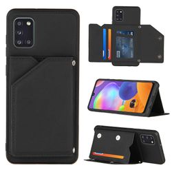 Gangxun Sag til Samsung Galaxy A31 Vintage Cuir Cover Læderetui kofanger - Noir