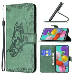 Foxdock Etui til Samsung Galaxy A51 4g Green Butterfly Mobile Cover