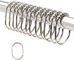 Leveä suihkuverho renkaat koukut, ruostumaton teräs sarja 12 Kiillotettu teräs