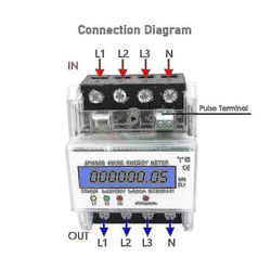 3-vaiheinen 4-johtiminen 220/380V 5 - 80A energiamittari - Din-kiskon asennus Digitaalinen kWh-mittari LCD-taustavalonäytöllä