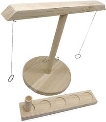 AIR Kroge Ring Toss Spil Håndholdt Bord med Shot Ladder Bundle Håndlavet Træ Color Round form