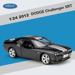 01:24 2012 Challenger SRT Alloy urheiluauto malli Painevalettu metalli kilpa muskeliauto malli ajoneuvojen kokoelma lasten lahjat Kirkas musta