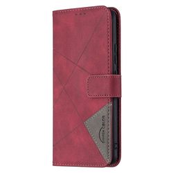 Gangxun Etui til Realme C15 / C12 / C25 Cover, Premium Pu læder folio cover magnetisk rød