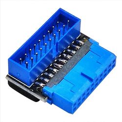 USB-liitinsovitin USB3.2 GEN1 19-nastainen/20-nastainen naarasliitin 90 astetta B