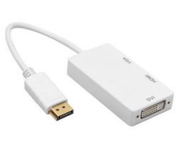 Coosilo Vis Port Dp til Hdmi Vga Dvi-mellemstik til Microsoft Surface Mac Pro 3 2 1 hvid