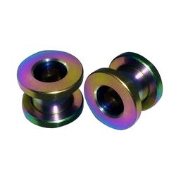 BodyJewelryOnine Anodiseret titanium dobbelt flare skrue passer øje stik - 0 gauge - sælges som par