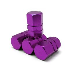 Värilliset alumiiniseosventtiilin korkit, tiiviit autonrenkaiden korkit, suuret kuusikulmaruuvit, venttiilikorkit (violetti (pakkaus 10))