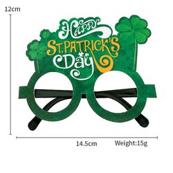 Clloio Halloween jul St. Patrick's Day briller foto rekvisitter dekoration Irish Day kostume tilbehør Party forsyninger favoriserer grøn C 1Pc