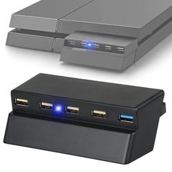 2024 gaven, 5-ports USB-hub for PS4 Slim Edition, USB 3.0/2.0 høyhastighetsadapter