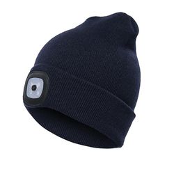 Beanie Hat med light unisex usb genopladelig beanie cap med lys forlygte beanie sort