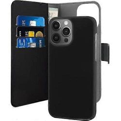 Puro Foliokotelo iPhone 13 Prolle, magneettinen kansi ja kortinpidike Musta