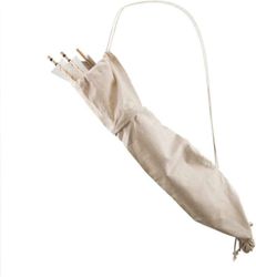 Keskiaikainen retrohenkinen kankainen viipuri nauhoilla, hihnatyylinen käsin kudottu viipuri, kannettava kevyt jousi- ja nuolisisäilytyslaukku