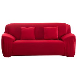 Gaowang 3-seters sofa sofa slipcover strekktrekktrekk elastisk stoff settee protector passform Rød