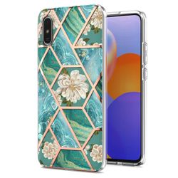 Gangxun Etui til Xiaomi Redmi 9a Marmorkofanger Strålende Design Stødsikker Fleksibel - Grøn