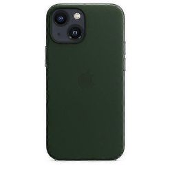 Nahkainen puhelinkotelo iphone 13 mini nahkakotelolle Magsafella Sequoia vihreä