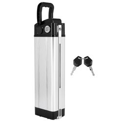 Sähköpyörä 36v / 48v kapasiteetti akkukotelo 18650 pidikekotelo E-pyörän lisävarusteet Dc Head Musta hopea