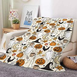 Saltastore tecknad filt Halloween Magic Black Cat Mönster Hem Live Cover Filt Lätt varm soffa filt Forall Season Svart 59x79in(150x200cm)