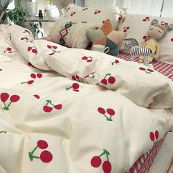 Wigslar Koreansk stil sengetøj sæt drenge piger twin queensize-dynebetræk fladt lagenbetræk sengelinned børn voksenmode hjem tekstil parykslar 7 Tw...