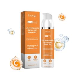 1% hyaluroninen aurinkovoidevesigeeli SPF 50: llä &PA ++++ Laajakirjoinen UVA / UVB &Blue Light -suojaNopeasti imeytyvä E-vitamiinilla 1pc