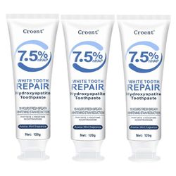 3 kpl hydroksiapatiittihammastahna edistyneeseen kiilteen suojaamiseen, virkistää hengitystä, fluoriton hammastahna herkille hampaille