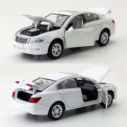 Szjf 1/32 Honda Accord legering Trykstøbt Firedørs Sedan Model Legetøjsbil Simulation Lyd og lys Træk tilbage Gaver Legetøj Køretøj hvid