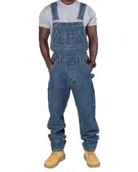 Miesten Plus-kokoiset farkut Muotifarkut Denim Bib Loose Useita taskuja Säädettävät olkaimet XL
