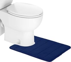 Linkrunning Badeværelse tæppe, Memory Foam Contour Toilet Badetæppe, U-formet skridsikkert absorberende tykt blødt vaskbart badeværelse tæpper, 20"...