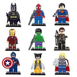 9 stk Marvel Avengers Super Hero Comic Mini Figurer DC Minifigur Gave xh