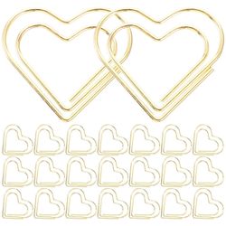 100kpl pieniä paperiliittimiä sydänpaperiliittimiä muotoiltuja kirjanmerkkiliittimiä söpöjä paperiliittimiä toimistopalveluksia Golden 2.5X2.2cm