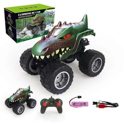 Dinosaurus kaukosäädin auto lelu neliveto drift RC temppuautot lelu syntymäpäivälahja pojille lapsille Vihreä