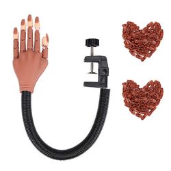 Harjoittele käsi akryylikynsille, UBIUO Nail Practice Hand 200 kpl kynsillä - joustavat liikkuvat väärät tekokädet kynsien manikyyriin - tukeva ei f