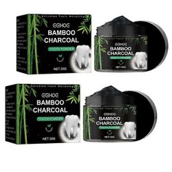 2kpl bambuhiili hammasjauhe hampaiden valkaisu luonnollinen orgaaninen värjäys