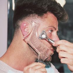 Skæg Shaping Styling Skabelon Comb Mænds Skæg Kam Skæg Shaper Transparent Overskæg Trim Comb Tool