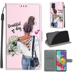 Foxdock Cover til Samsung Galaxy A51 4g Sag Mønster Back View Pu læder kortholder magnetisk